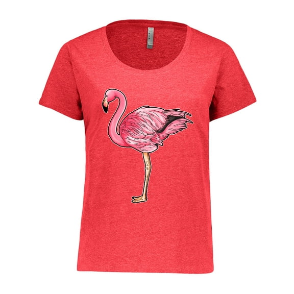 Inktastic Pink Flamingo Women's Plus Size T-Shirt