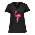 thumbnail image 1 of Inktastic Pink Flamingo Women's Plus Size V-Neck T-Shirt, 1 of 5