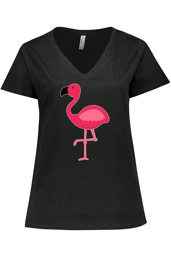Pink Flamingo Women's Plus Size V-Neck T-Shirt