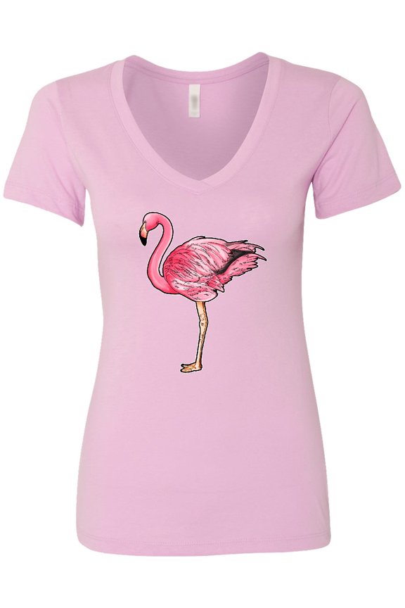 Pink Flamingo Women's V-Neck T-Shirt