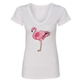 thumbnail image 1 of Inktastic Pink Flamingo Women's V-Neck T-Shirt, 1 of 5