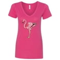 thumbnail image 1 of Inktastic Pink Flamingo Women's V-Neck T-Shirt, 1 of 5