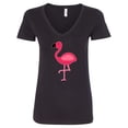 thumbnail image 1 of Inktastic Pink Flamingo Women's V-Neck T-Shirt, 1 of 5