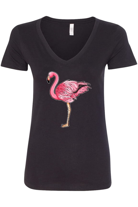 Pink Flamingo Women's V-Neck T-Shirt