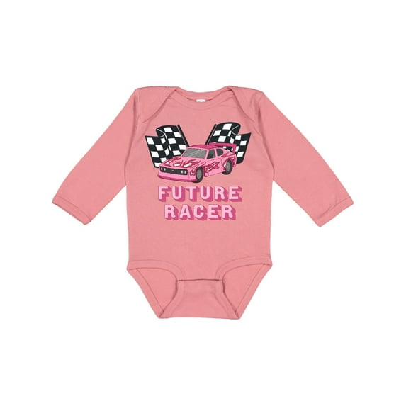 Inktastic Pink Future Racer Boys or Girls Long Sleeve Baby Bodysuit