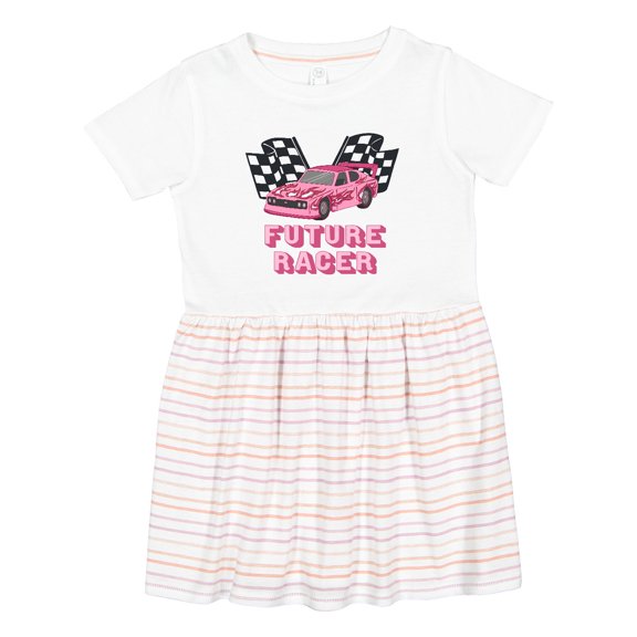 Inktastic Pink Future Racer Girls Toddler Dress