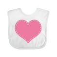 thumbnail image 1 of Inktastic Pink Heart (Stitch Border) Girls Baby Bib, 1 of 4