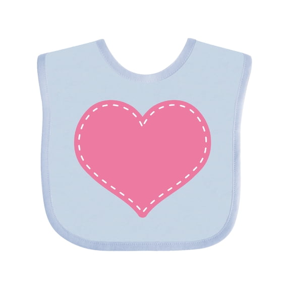 Inktastic Pink Heart (Stitch Border) Girls Baby Bib