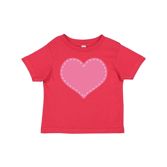 Inktastic Pink Heart (Stitch Border) Girls Baby T-Shirt