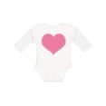 thumbnail image 1 of Inktastic Pink Heart (Stitch Border) Girls Long Sleeve Baby Bodysuit, 1 of 5