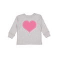 thumbnail image 1 of Inktastic Pink Heart (Stitch Border) Girls Long Sleeve Toddler T-Shirt, 1 of 5