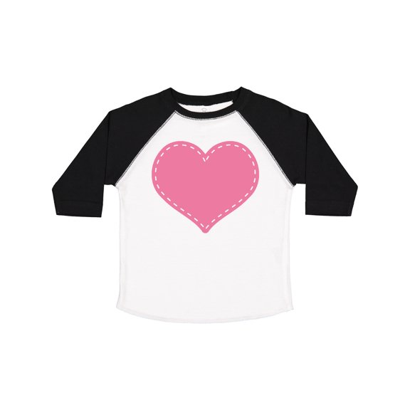 Inktastic Pink Heart (stitch Border) Girls Toddler T-Shirt
