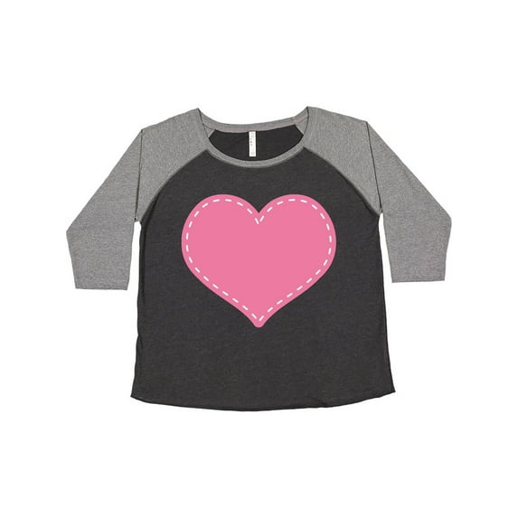 Inktastic Pink Heart (stitch Border) Women's Plus Size T-Shirt