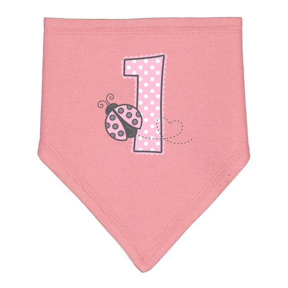 Inktastic Pink Ladybug 1st Birthday Baby Bandana Bib