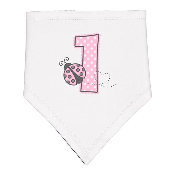 Inktastic Pink Ladybug 1st Birthday Baby Bandana Bib