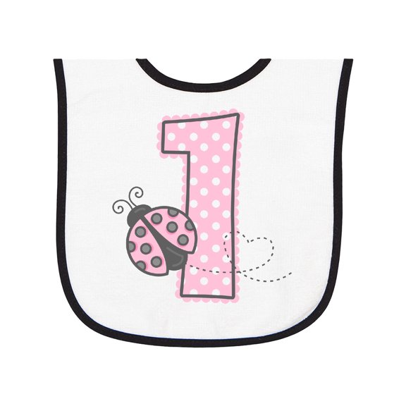Inktastic Pink Ladybug 1st Birthday Baby Terry Cloth Bib