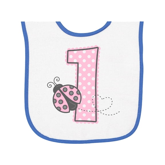Inktastic Pink Ladybug 1st Birthday Baby Terry Cloth Bib