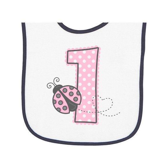 Inktastic Pink Ladybug 1st Birthday Baby Terry Cloth Bib
