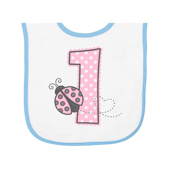 Inktastic Pink Ladybug 1st Birthday Baby Terry Cloth Bib