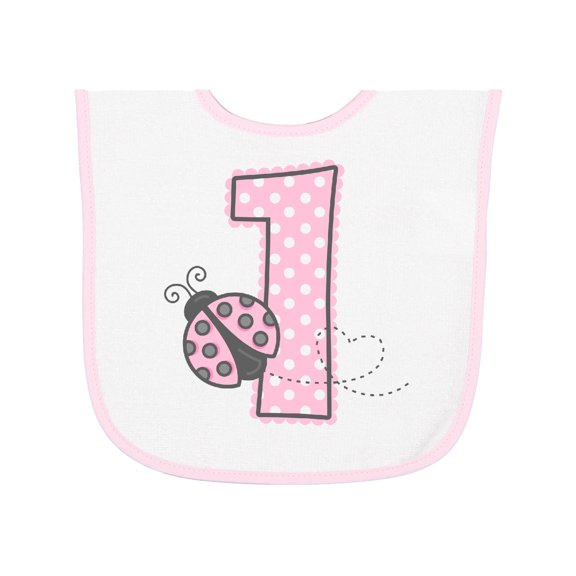 Inktastic Pink Ladybug 1st Birthday Baby Terry Cloth Bib