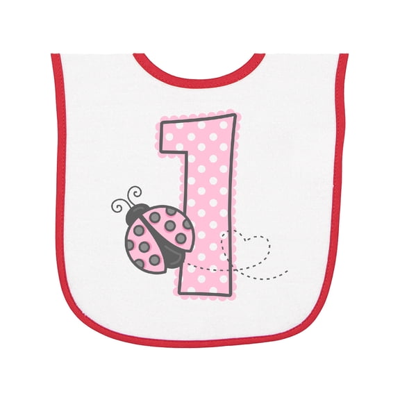 Inktastic Pink Ladybug 1st Birthday Baby Terry Cloth Bib
