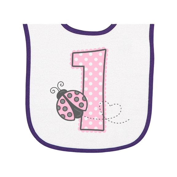 Inktastic Pink Ladybug 1st Birthday Baby Terry Cloth Bib
