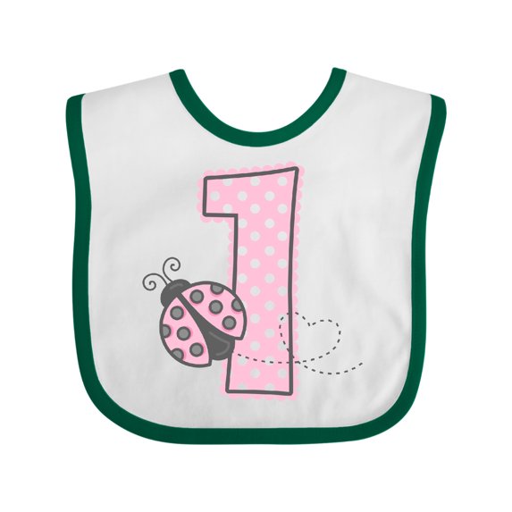 Inktastic Pink Ladybug 1st Birthday Girls Baby Bib