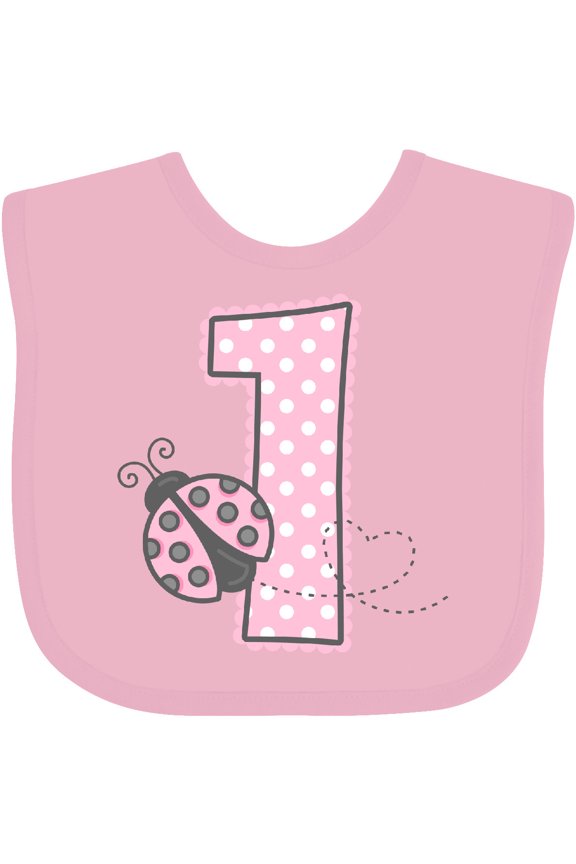 Pink Ladybug 1st Birthday Girls Baby Bib