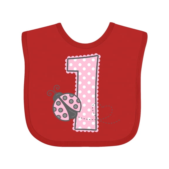 Inktastic Pink Ladybug 1st Birthday Girls Baby Bib