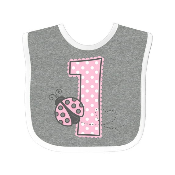 Inktastic Pink Ladybug 1st Birthday Girls Baby Bib