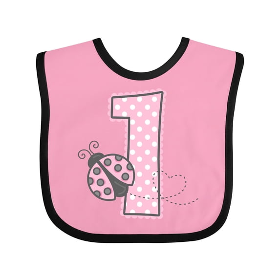 Inktastic Pink Ladybug 1st Birthday Girls Baby Bib