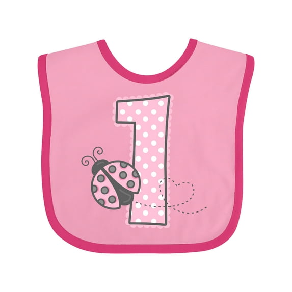 Inktastic Pink Ladybug 1st Birthday Girls Baby Bib