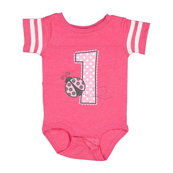 Inktastic Pink Ladybug 1st Birthday Girls Baby Bodysuit