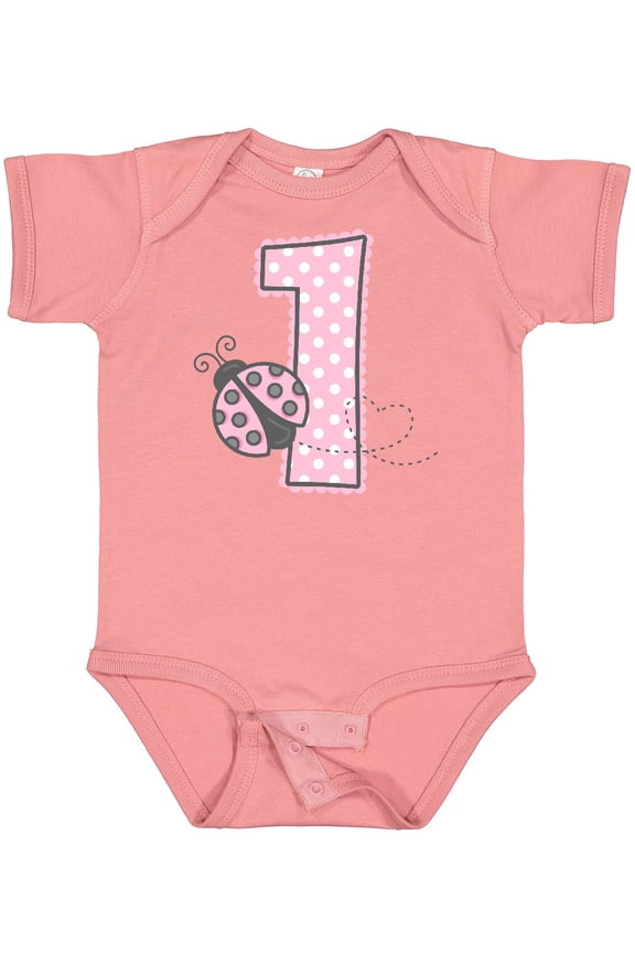 Pink Ladybug 1st Birthday Girls Baby Bodysuit