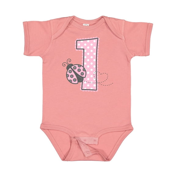 Inktastic Pink Ladybug 1st Birthday Girls Baby Bodysuit