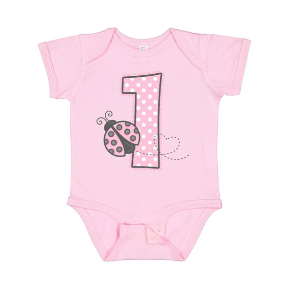 Inktastic Pink Ladybug 1st Birthday Girls Baby Bodysuit