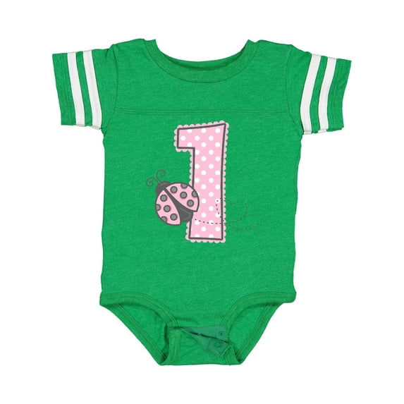 Inktastic Pink Ladybug 1st Birthday Girls Baby Bodysuit