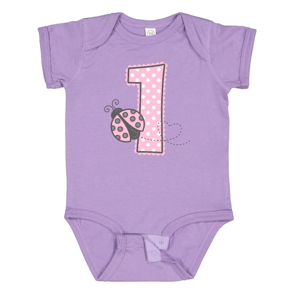 Inktastic Pink Ladybug 1st Birthday Girls Baby Bodysuit