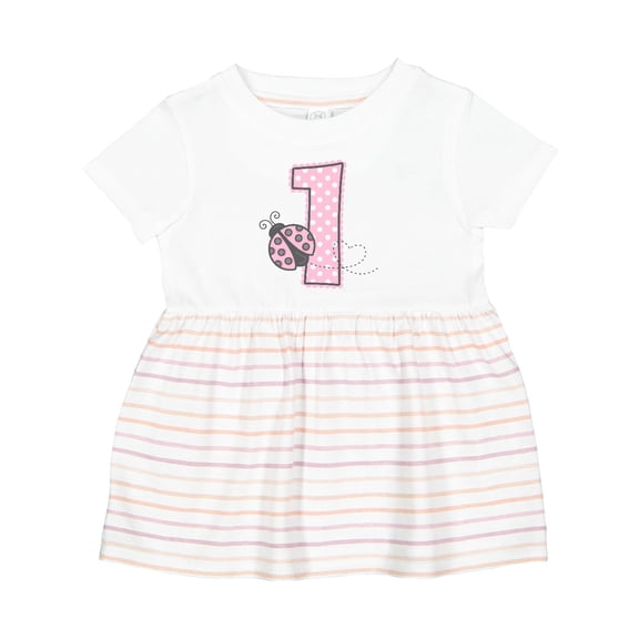 Inktastic Pink Ladybug 1st Birthday Girls Baby Dress