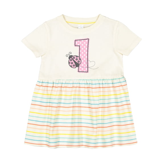 Inktastic Pink Ladybug 1st Birthday Girls Baby Dress