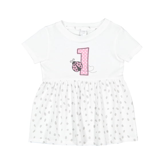 Inktastic Pink Ladybug 1st Birthday Girls Baby Dress