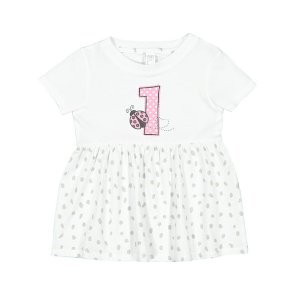 Inktastic Pink Ladybug 1st Birthday Girls Baby Dress
