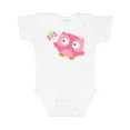 thumbnail image 1 of Inktastic Pink Owl and Butterfly Girls Baby Bodysuit, 1 of 5