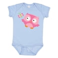 thumbnail image 1 of Inktastic Pink Owl and Butterfly Girls Baby Bodysuit, 1 of 5