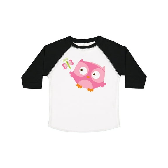 Inktastic Pink Owl and Butterfly Girls Toddler T-Shirt