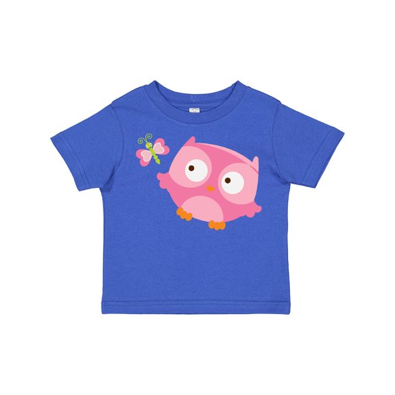 Inktastic Pink Owl and Butterfly Girls Toddler T-Shirt
