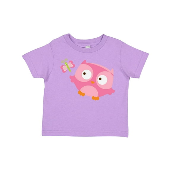 Inktastic Pink Owl and Butterfly Girls Toddler T-Shirt
