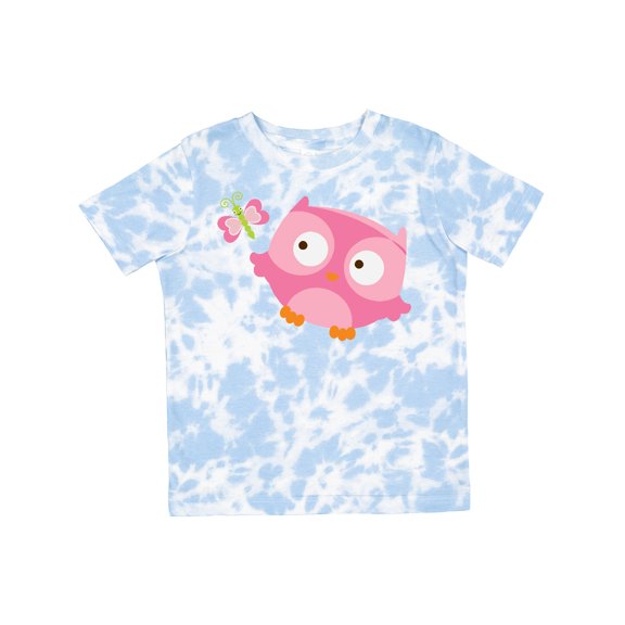 Inktastic Pink Owl and Butterfly Girls Toddler T-Shirt