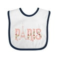 thumbnail image 1 of Inktastic Pink Paris Eiffel Tower with Flowers Boys or Girls Baby Bib, 1 of 4