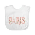 thumbnail image 1 of Inktastic Pink Paris Eiffel Tower with Flowers Boys or Girls Baby Bib, 1 of 4